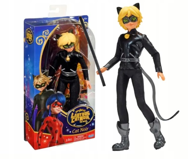 Miraculous Cat Noir 11inch doll is a collectible for fans and display shelves.
