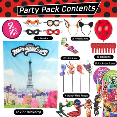 Miraculous photo props on sticks to capture fun party moments