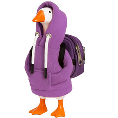MIRJXB desk goose outfits purple hoodie on goose for charming desk decor