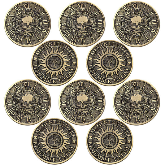 Misdary Memento Mori coin bulk pack for sharing and gifting