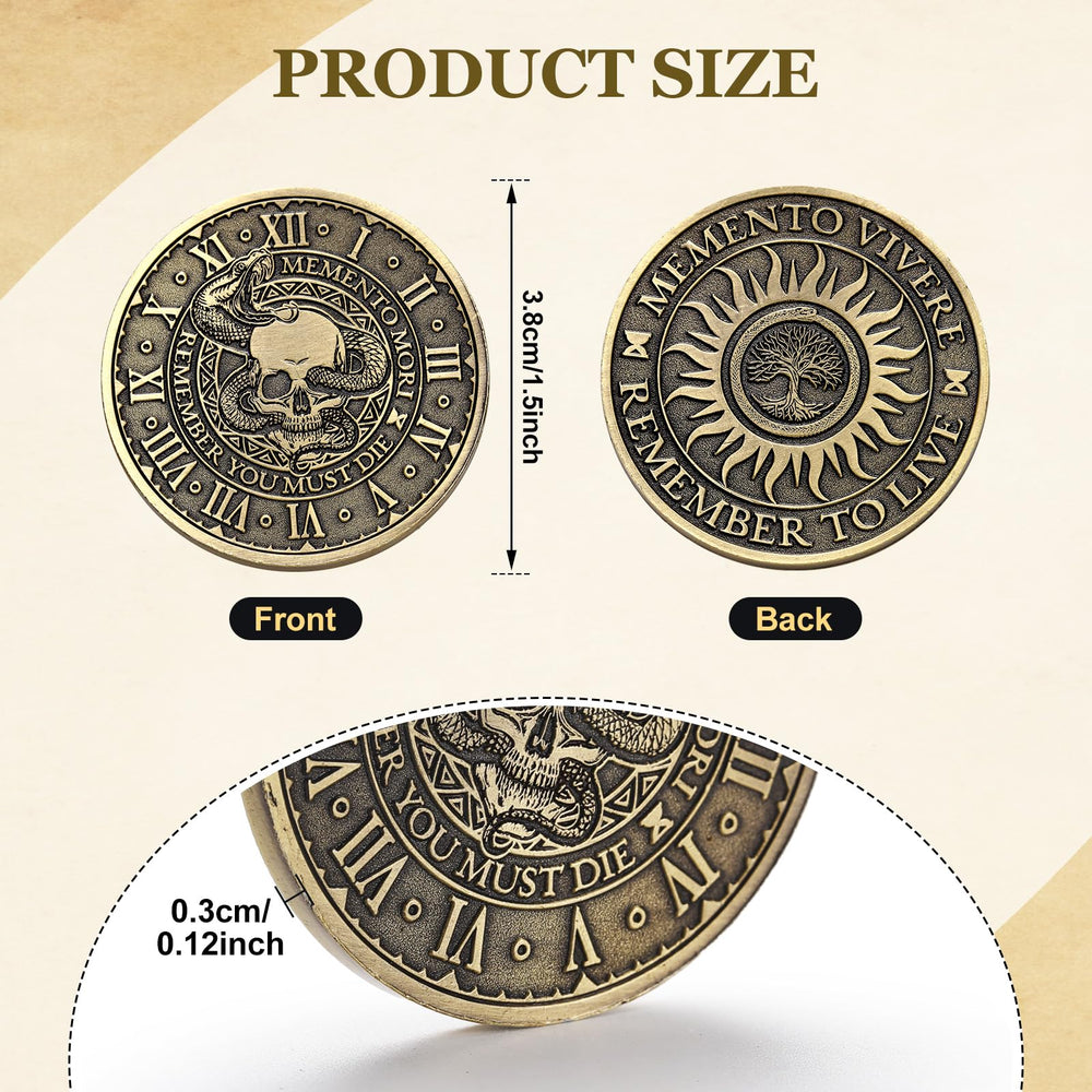 Misdary Memento Mori coin double-sided design for daily reflection