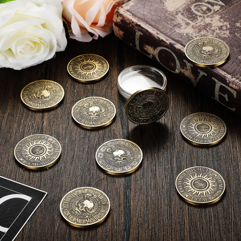 Misdary Memento Mori coin silver-plated zinc alloy for durable daily use