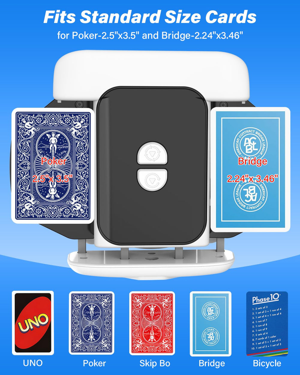 MISFANS Card Shuffler detachable tray simplifies access and cleanup