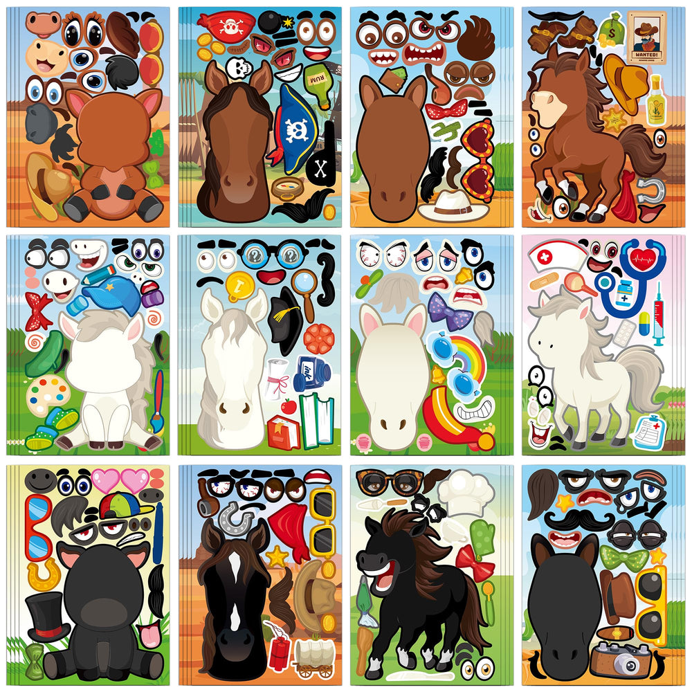 MISS FANTASY horse stickers pack—48 sheets for party favors and crafts