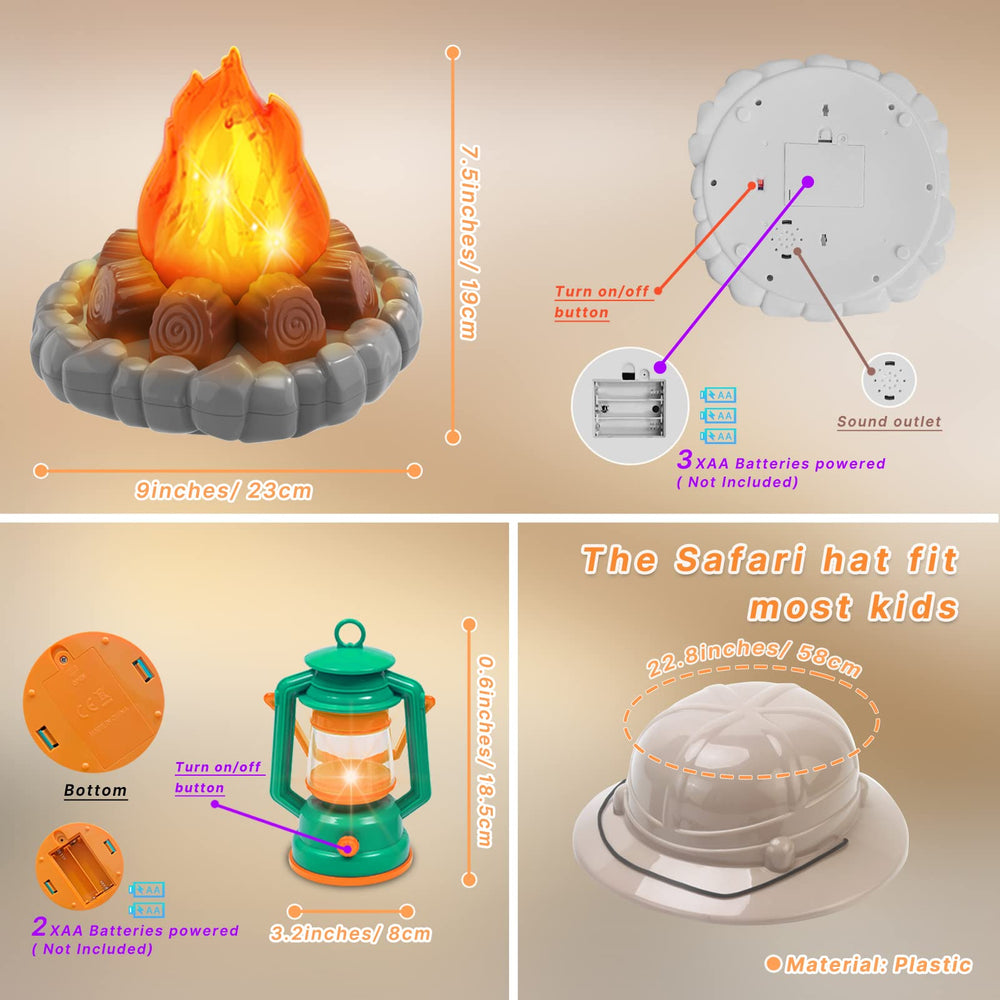MITCIEN camping toys plates and utensils help organize pretend meals.