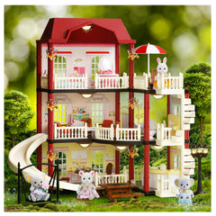 MITCIEN dollhouse holiday villa with pool invites imaginative family play.