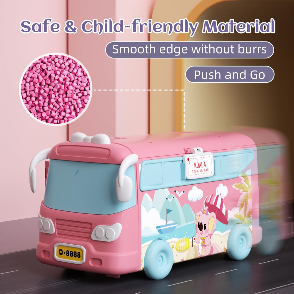 MITCIEN dollhouse playset Bunny, Bear and Koala figures with integrated furniture