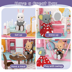 MITCIEN dollhouse playset kitchen furniture and accessories for imaginative stories