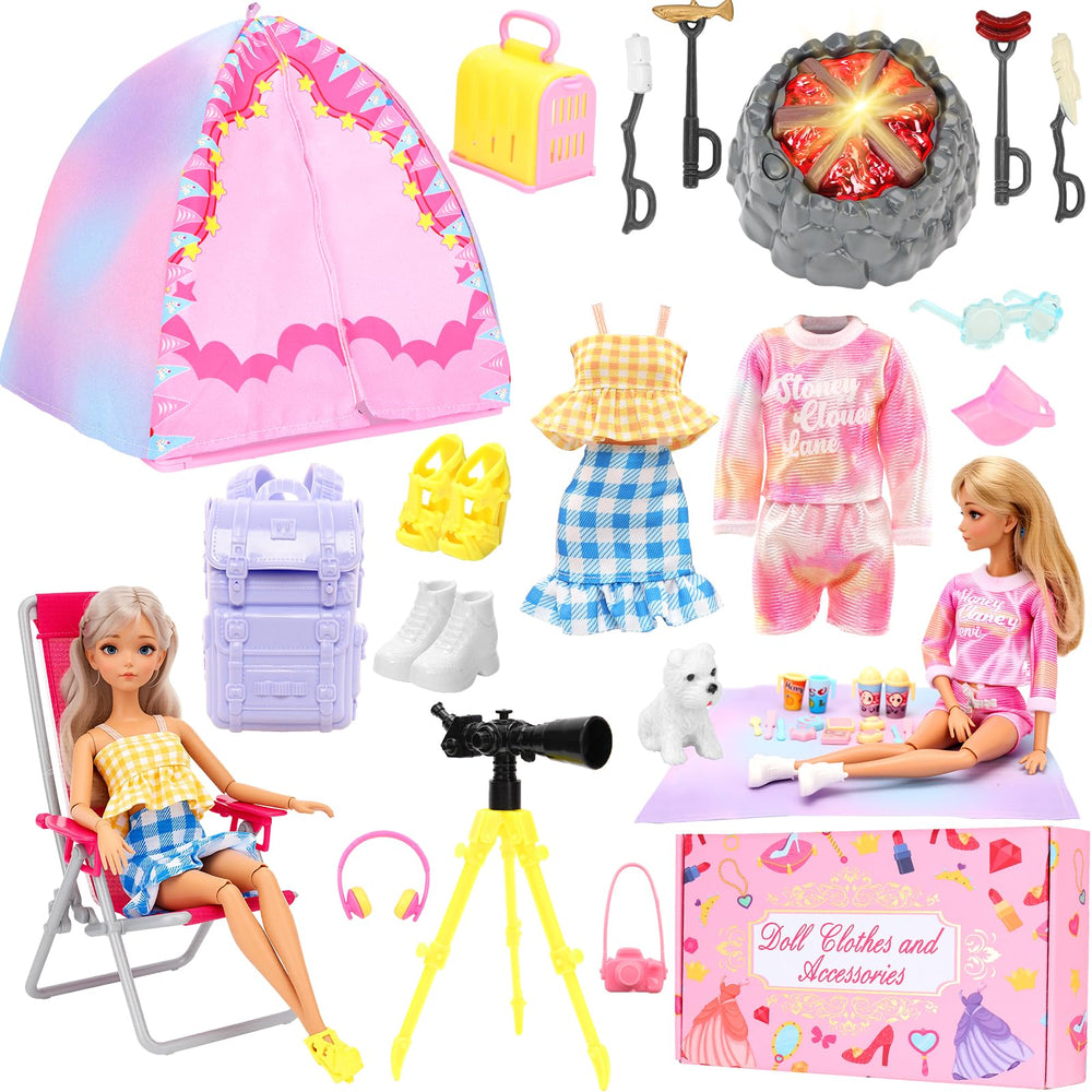Miunana doll camping tent enhances imaginative play for 11-12 inch dolls.
