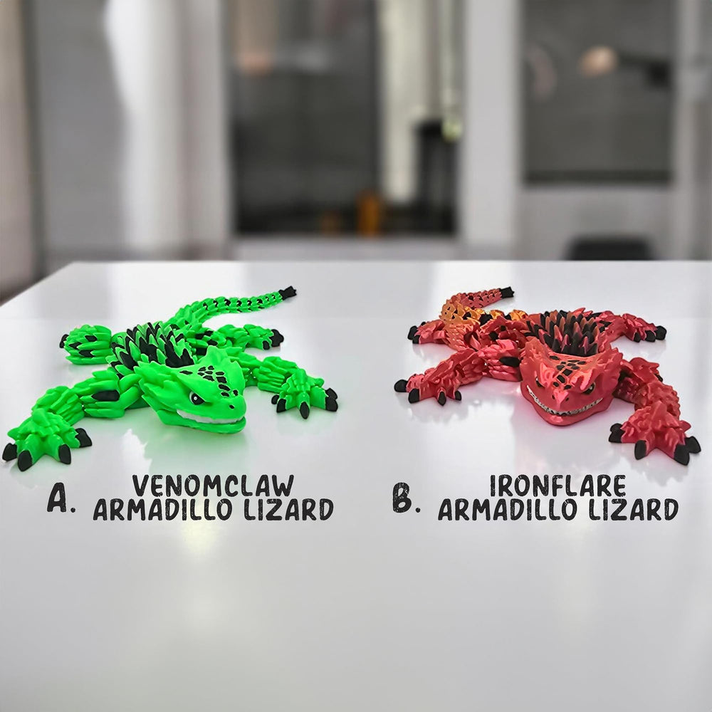Mivi Collection Armadillo Lizard on desk offers tactile focus and color.
