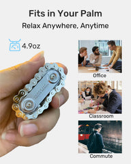 Mixtrys metal fidget chain provides ASMR-like feedback for calm concentration.