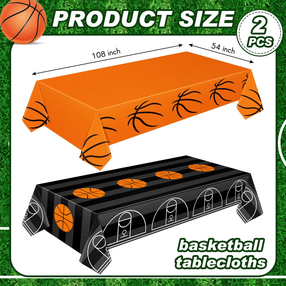Mixweer basketball pattern table cover, vibrant design with easy cleanup.