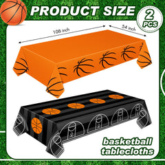 Mixweer basketball pattern table cover, vibrant design with easy cleanup.