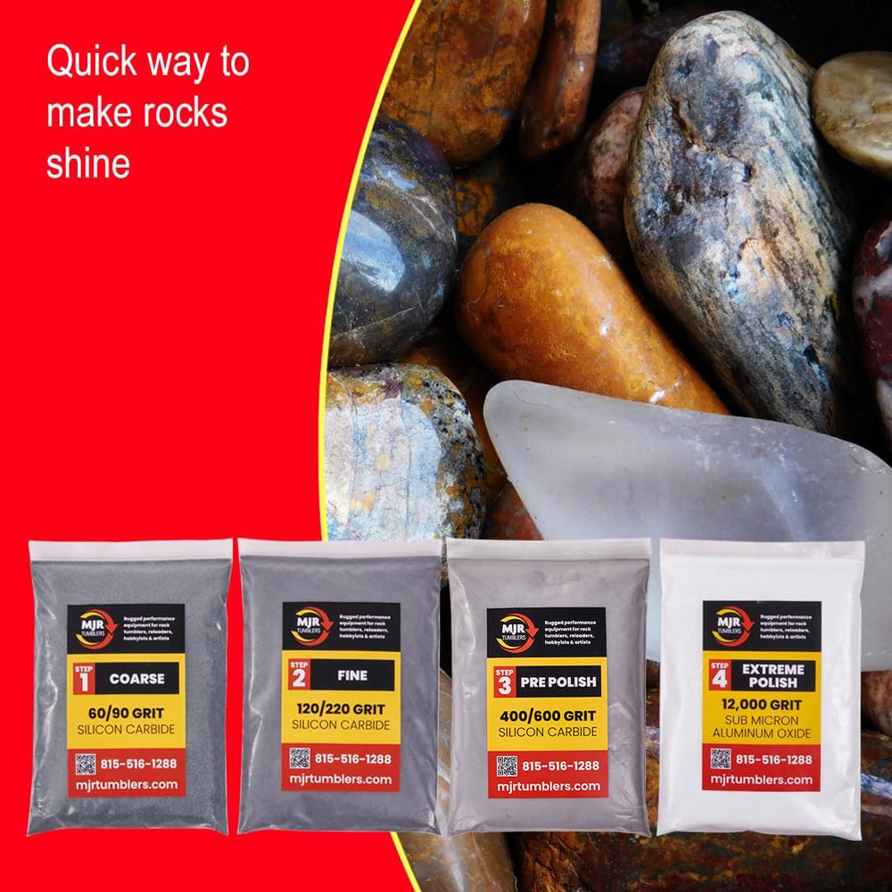 MJR Tumblers 12,000 grit aluminum oxide polish for superior shine and step clarity