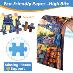 Tabletop workspace with mjyphdm puzzle supports family night activity.