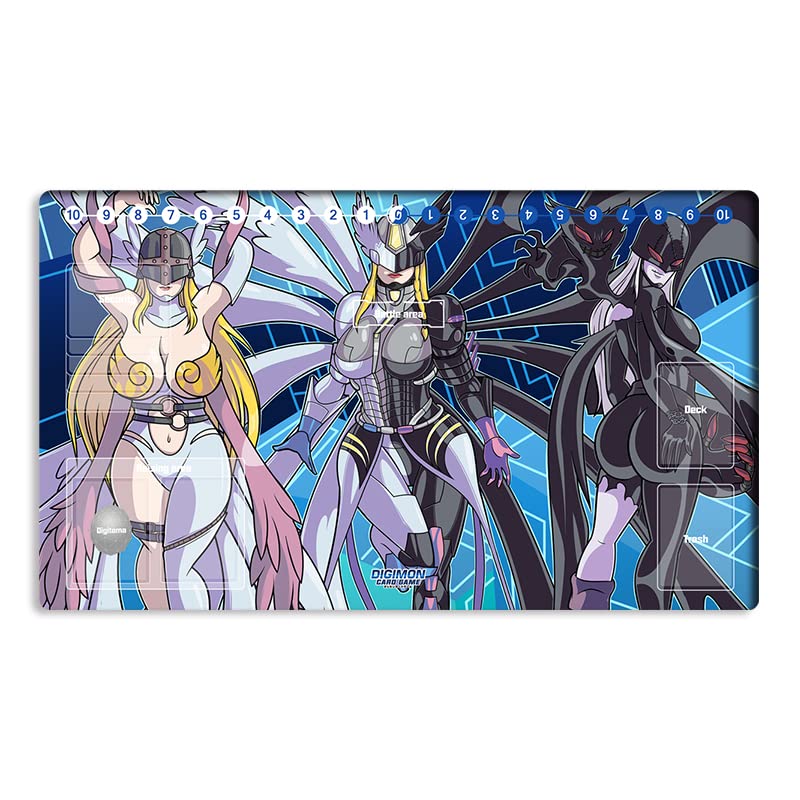Mlikemat Digimon playmat with zones for organized gameplay.