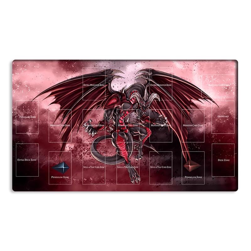 Mlikemat Red Dragon Archfiend playmat artwork for vibrant fantasy design and game nights.