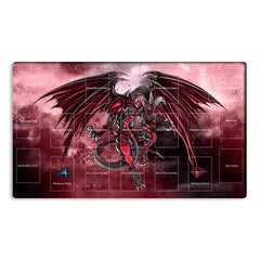Mlikemat Red Dragon Archfiend playmat artwork for vibrant fantasy design and game nights.