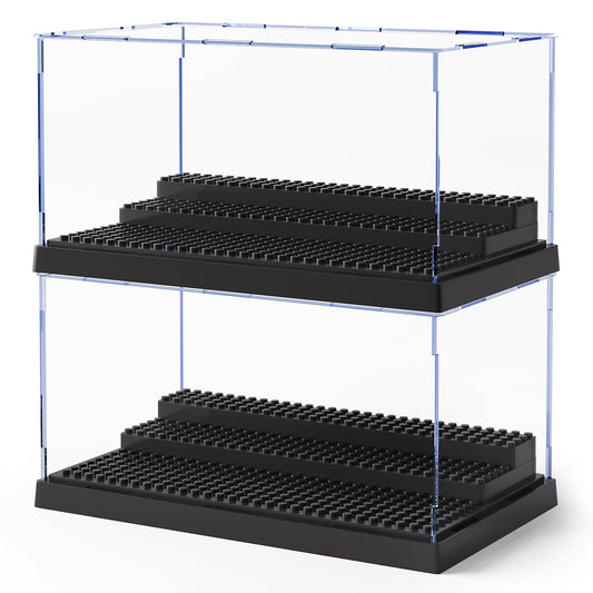 Mlikero 2-pack minifigure display case black for organized storage