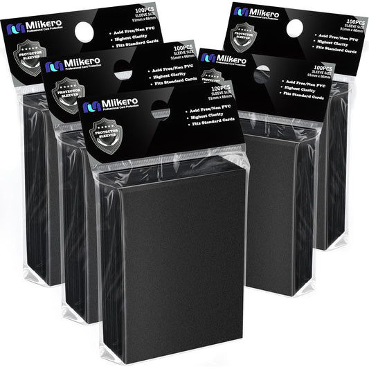 Mlikero 500-count card sleeves pack shields decks from wear.