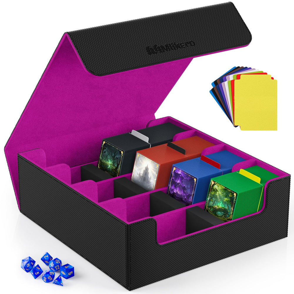 Mlikero card deck box with magnetic lid keeps cards secure during transport.