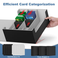 Mlikero deck box fits toploaders and magnetic holders for easy sorting.