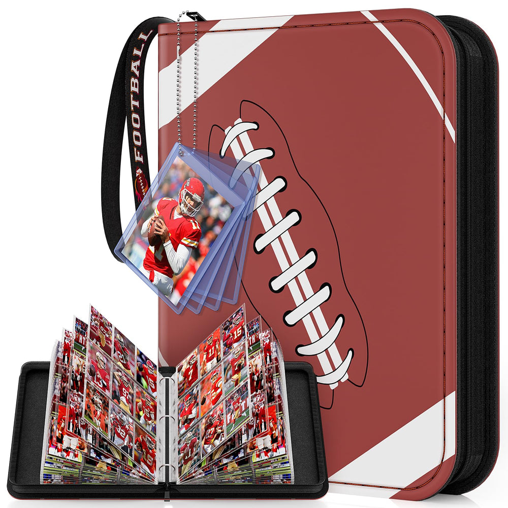 Mlikero football card binder with 720-pocket capacity keeps cards organized.