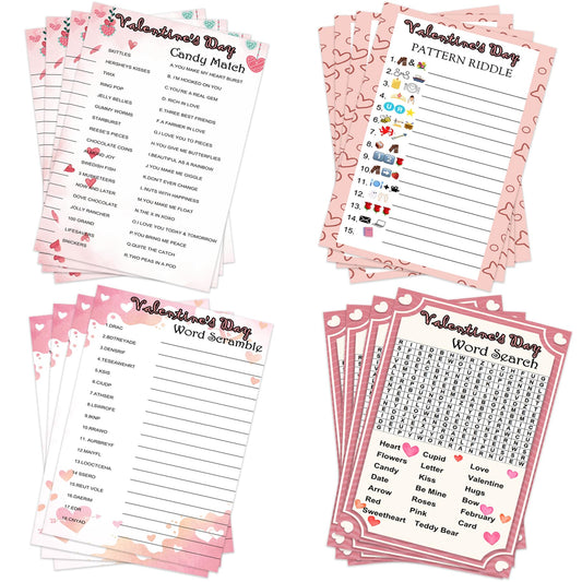MLOLM 104Pcs Valentines games card pack cover for classroom party use.