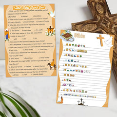 MLOLM Bible trivia quiz cards for engaging adults and teens during church activities.