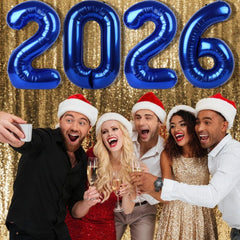 Mluchee navy blue 2026 number balloon, 40 inch, quick setup for party decor.