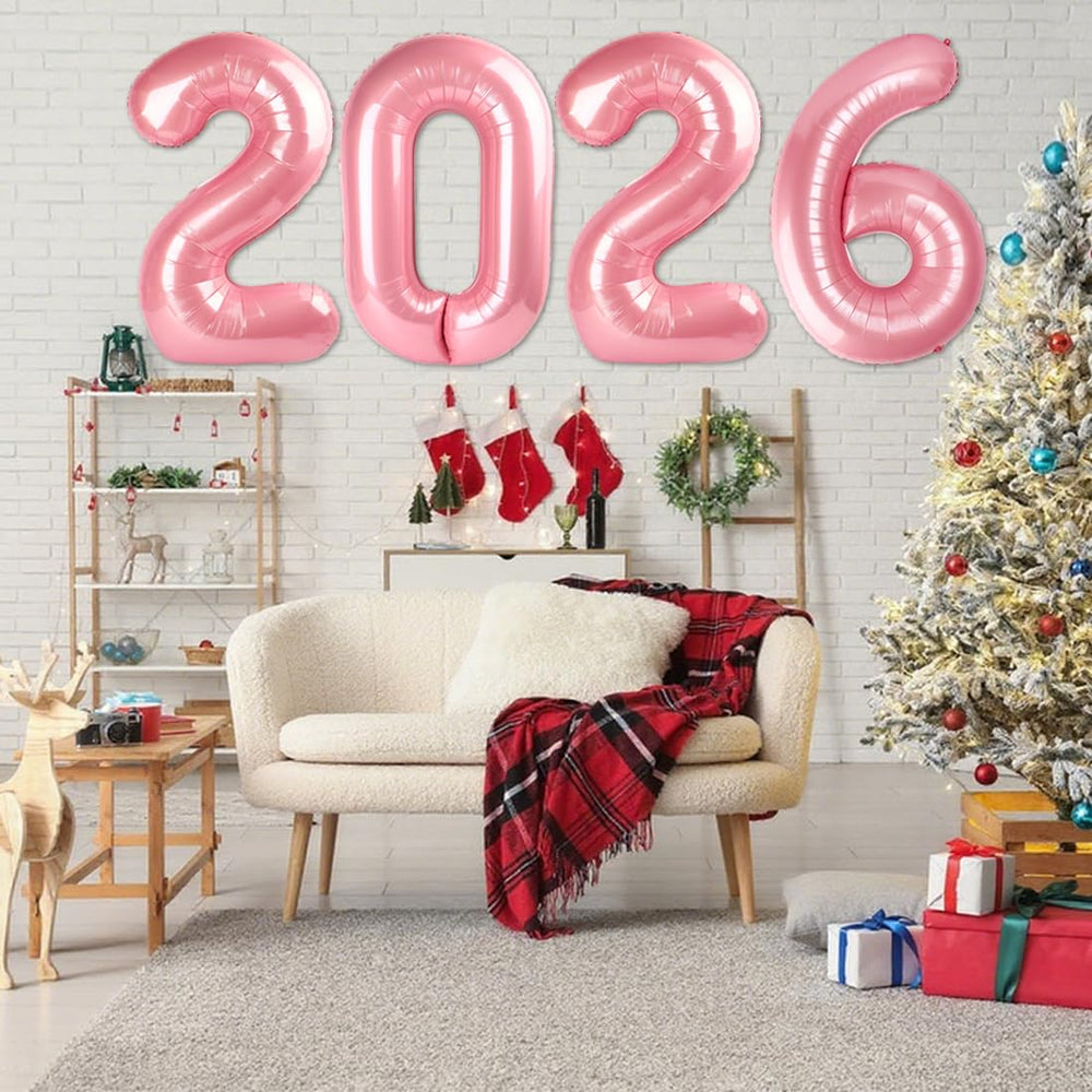 Mluchee 2026 foil balloon arch against ceiling creates photo-worthy moments.
