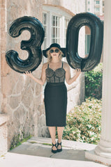 Mluchee large black number 8 balloon used as wall decor