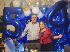 Mluchee navy blue 40-inch number-4 balloon as party centerpiece