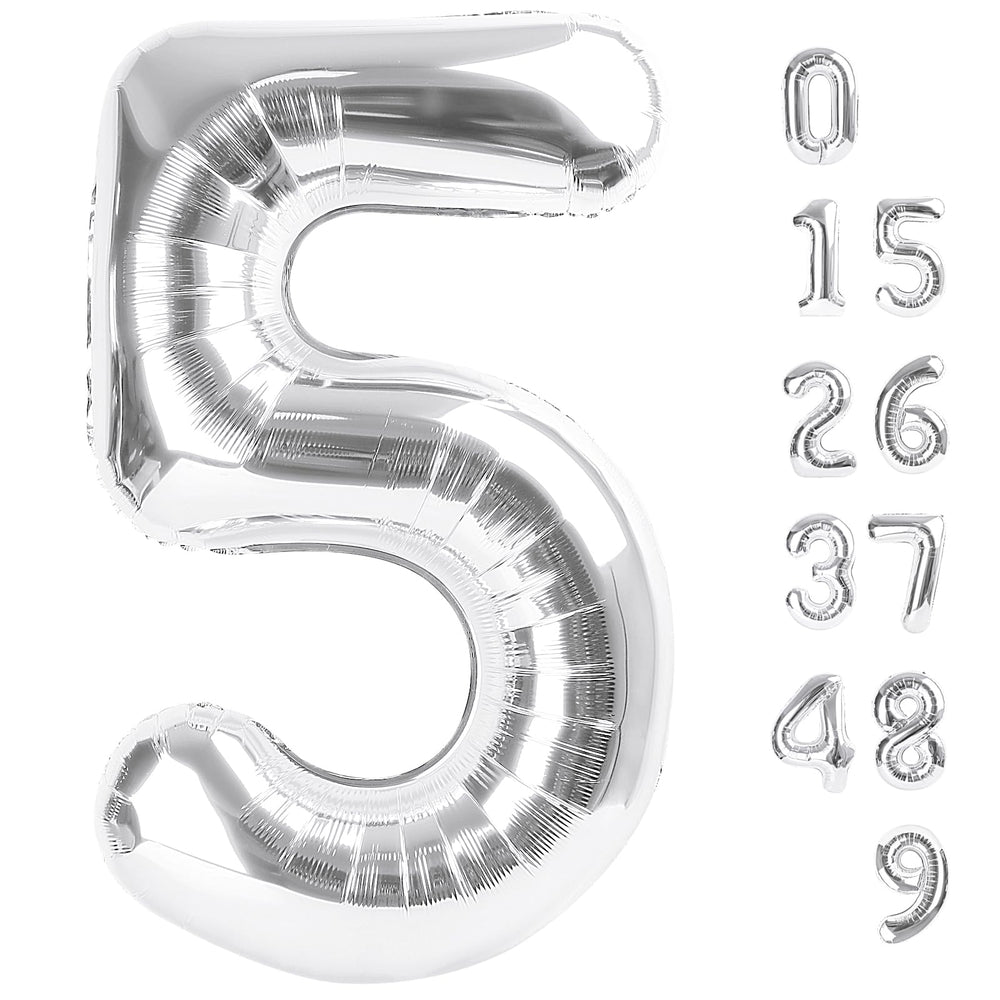 Mluchee 40-inch number balloon 5 for bold birthday decor and photos.