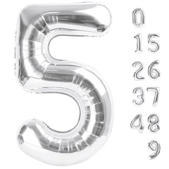 Mluchee 40-inch number balloon 5 for bold birthday decor and photos.