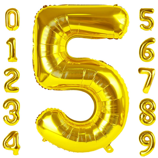 Mluchee 40-inch gold number balloon 5 for bold birthday photo moments