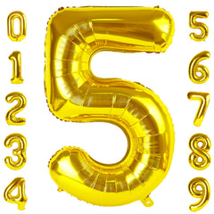 Mluchee 40-inch gold number balloon 5 for bold birthday photo moments