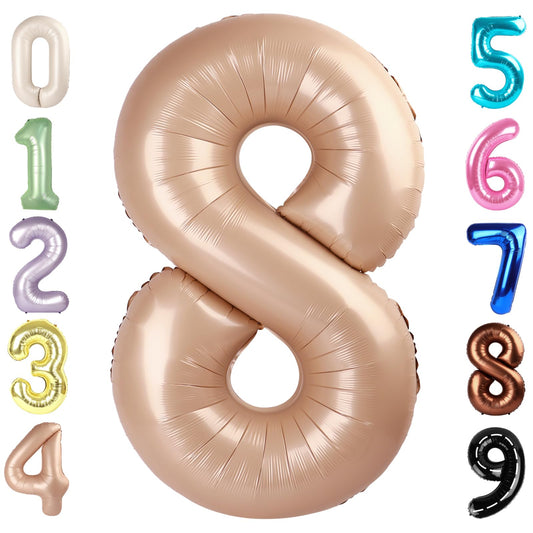 Mluchee 40-inch number 8 balloon as dramatic birthday centerpiece and photo focal point