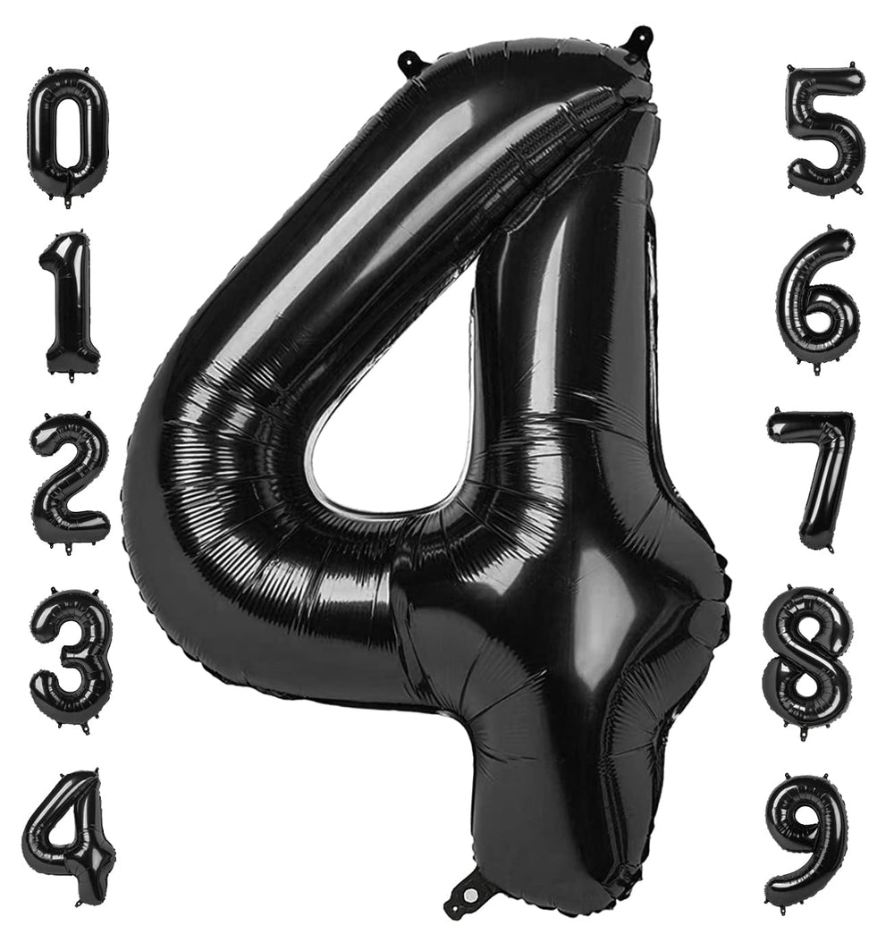 Mluchee 40-inch black number balloon for birthdays with bold visuals.
