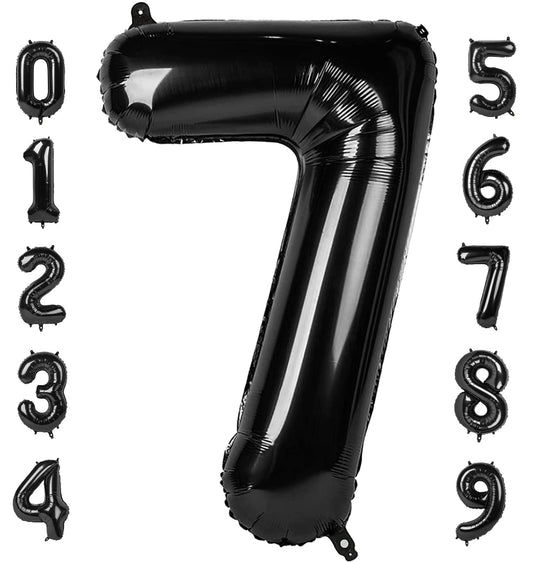 Mluchee 40-inch black number 7 balloon for bold birthday party decor.