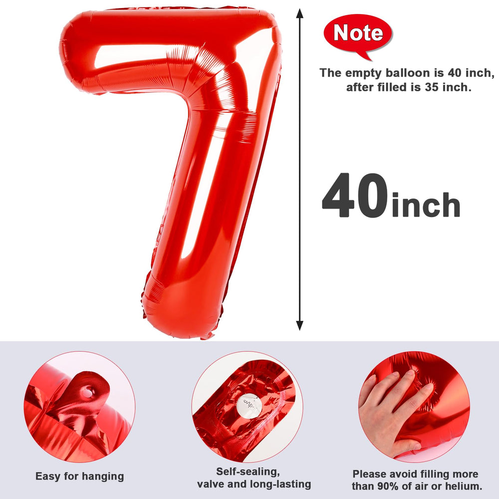 Mluchee 40-inch number balloon 7 versatile for wall or garden displays.