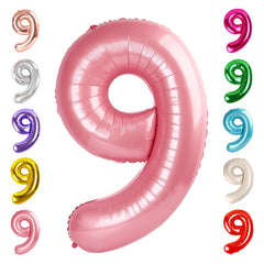 Mluchee 40-inch pearl pink number 9 balloon for bold birthday decor and photo ops