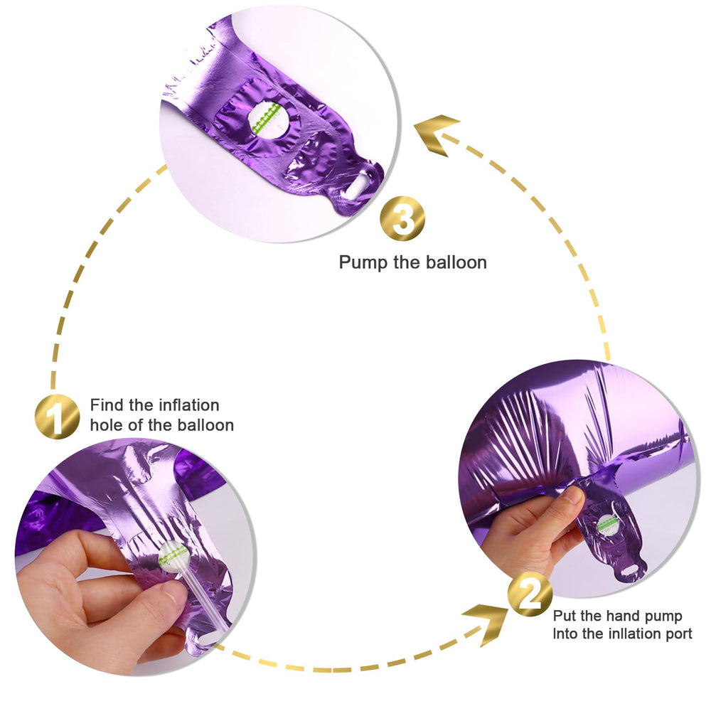 Mluchee 40 inch purple number balloon used for wall display and party decor
