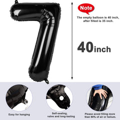 Mluchee 7 number balloon for wall or floor display at events.