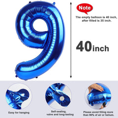 Balloon wall decor idea featuring Mluchee navy blue numbers for a dramatic backdrop.