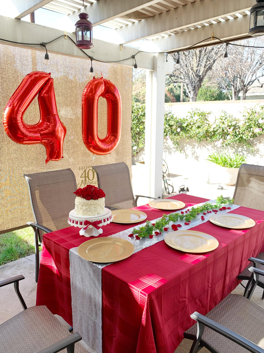 Mluchee 40-inch number balloon used in a DIY birthday decor setup concept.