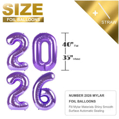 Mluchee graduation decor: 2026 number balloon in purple