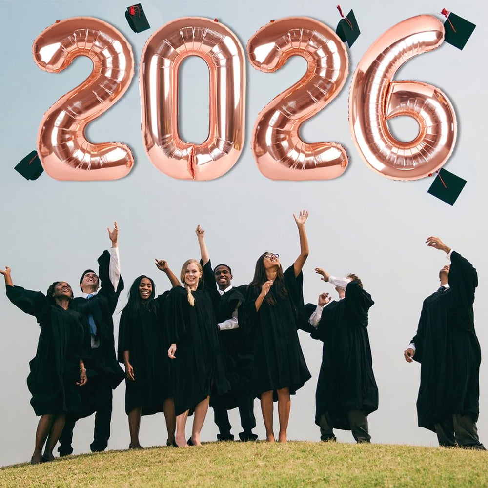 Mluchee 40-inch number balloon 2026 in rose gold for walls or doors.
