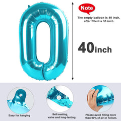 Mluchee Number 0 balloon 40in light blue DIY combinations create custom party moments