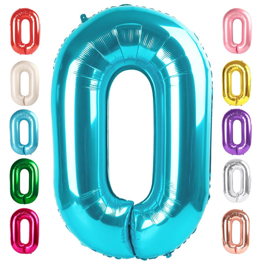 Mluchee Number 0 balloon 40in light blue inflate demonstration for quick setup